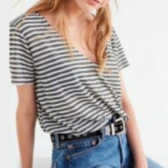 Project Social T x Urban Outfitters Black & White Striped Tee Women's Size Small - Picture 1 of 9